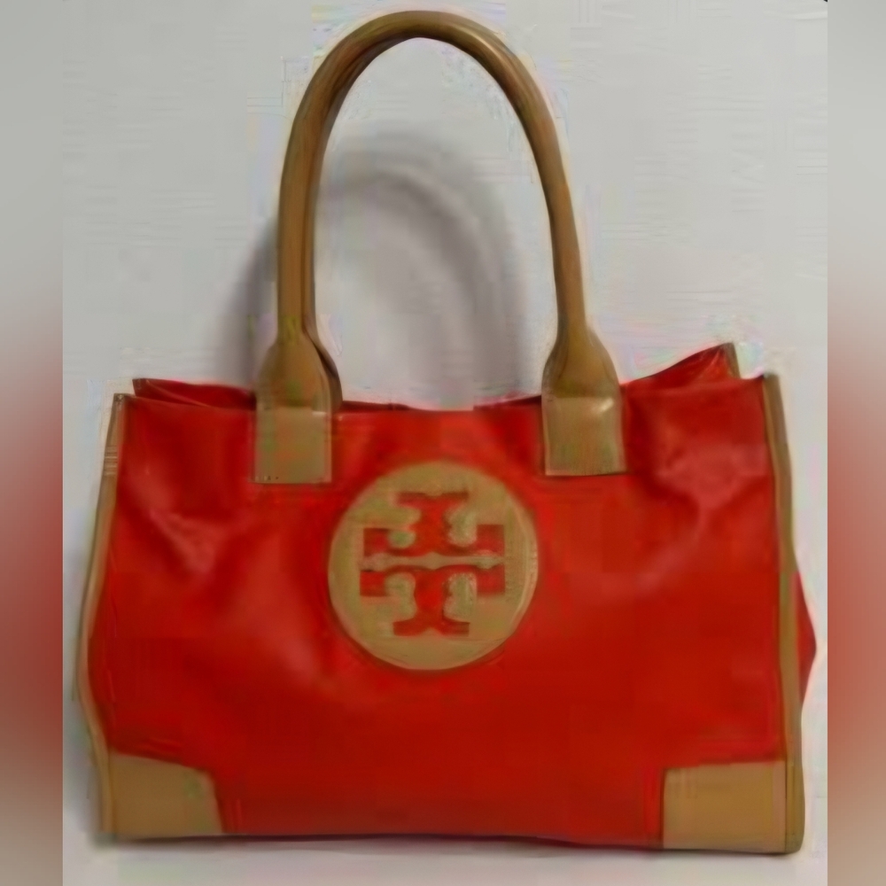 Tory Burch Red and Tan Tote Bag